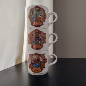 Vintage 70s | Dutch Folklore| 3 Small Coffee Mugs | Villeroy & Boch
